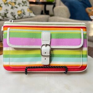 Coach Multicolor Striped Clutch